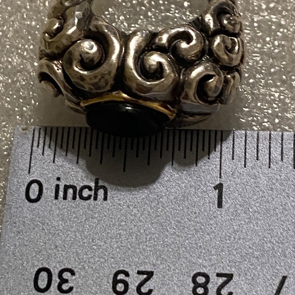 DIAN MALOUF Ring - Sterling Silver - 14K - Onyx - Size 7 - Picture 10 of 12
